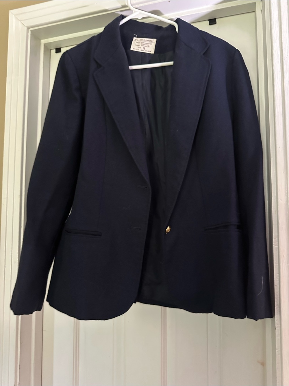 Women’s Navy Blazer with Gold Button